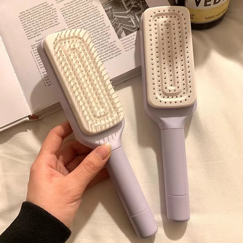 Rotatable Self-Cleaning Massage Hair Brush with Air Cushion and Anti-Static Technology for Women