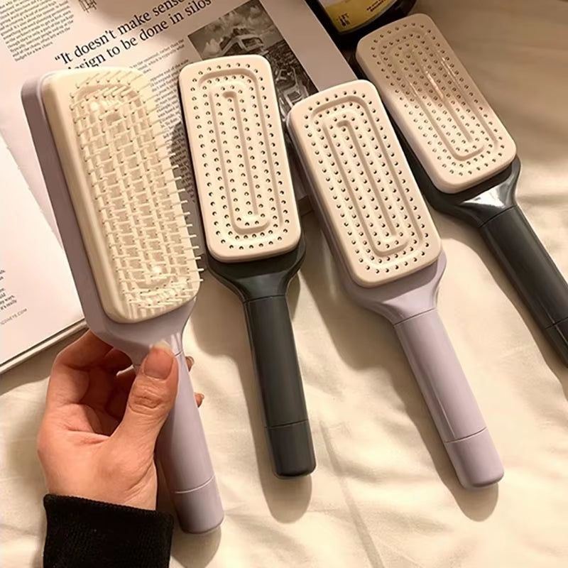 Rotatable Self-Cleaning Massage Hair Brush with Air Cushion and Anti-Static Technology for Women