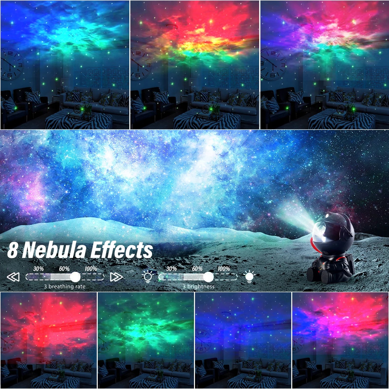 Astronaut Galaxy Projector: Starry Sky Nebula Night Light with Remote Control and Timer for Bedroom and Event Decoration