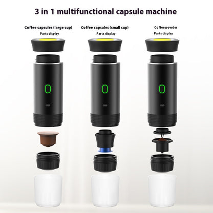 Portable 3-in-1 Electric Espresso Grinder and Coffee Maker for Travel and Home Use