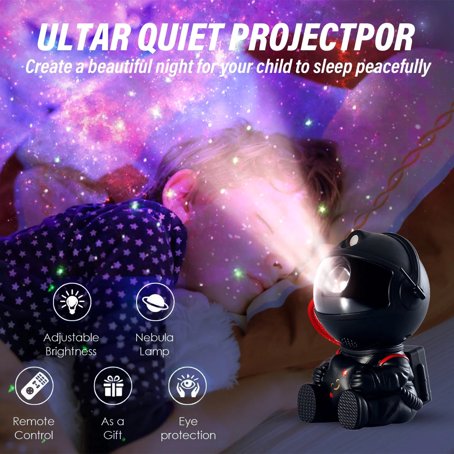 Astronaut Galaxy Projector: Starry Sky Nebula Night Light with Remote Control and Timer for Bedroom and Event Decoration