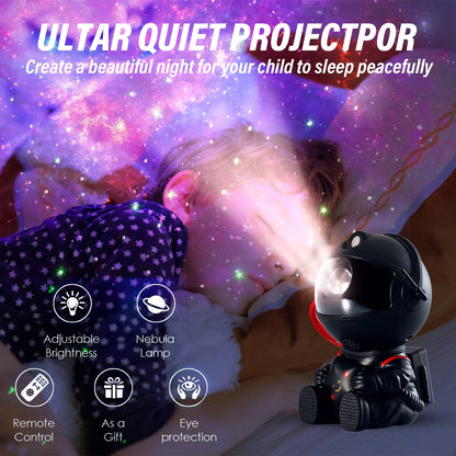 Astronaut Galaxy Projector: Starry Sky Nebula Night Light with Remote Control and Timer for Bedroom and Event Decoration