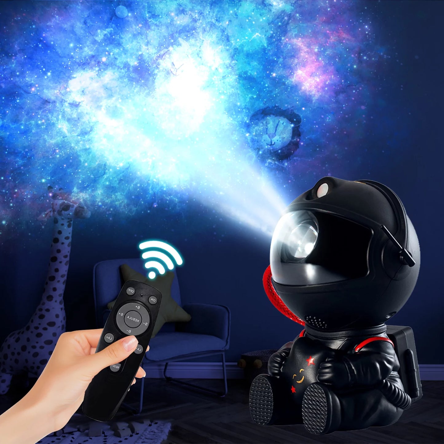 Astronaut Galaxy Projector: Starry Sky Nebula Night Light with Remote Control and Timer for Bedroom and Event Decoration